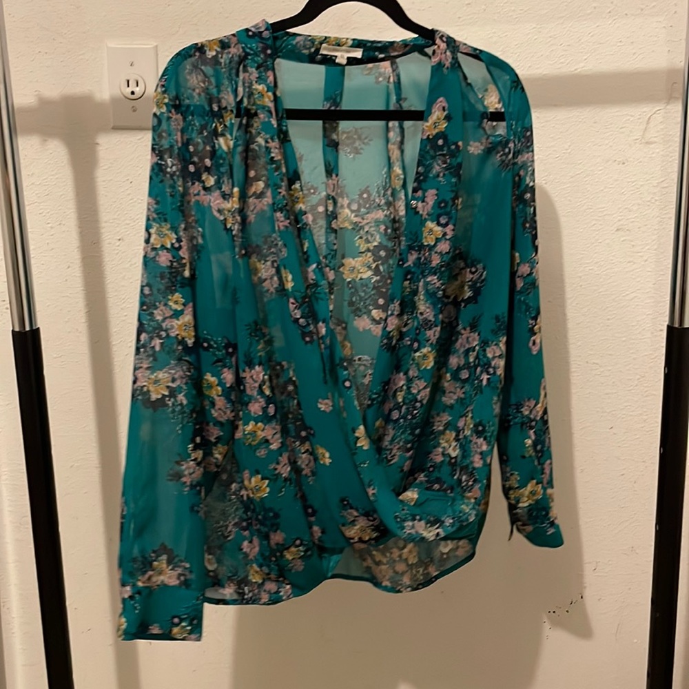 Floral Shirt with Crossover